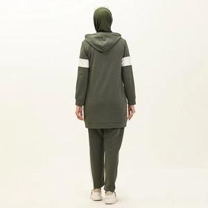 Ensemble de sport modeste personnalisé pour femmes avec fermeture éclair et poches, ensemble de gym musulman à séchage rapide, tenue de sport musulmane pour femmes - Product Image 2