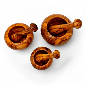 Mortero de madera de coco hecho a mano y molinillo de madera natural para cocina por Falak World Export - Product Image 6