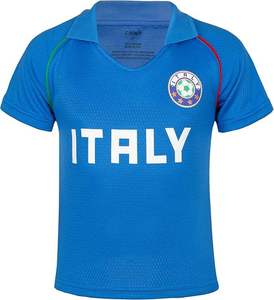 Ensemble Maillot de Foot Italie Bleu Manches Courtes en Mesh avec Short et Chaussettes Respirant Imprimé par Sublimation Tenue d'Équipe - Product Image 2