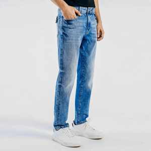 Jeans à jambe droite en denim brut, style streetwear, 100% coton, livraison rapide, pantalon en denim pour homme - Product Image 1