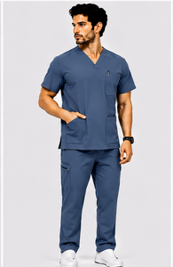 Ensemble de pantalon et haut médical pour homme, 2 pièces, respirant, en spandex, pour infirmiers, médecins, hôpitaux, vêtements de travail. - Product Image 5