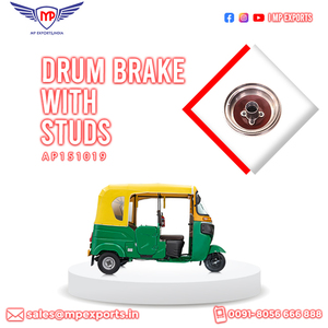 Frein à tambour en acier fabriqué en Inde avec goujons, pièces pour tricycles compatibles avec le modèle RE, pneu 4.00*8, exporté vers Haïti et le Guatemala - Product Image 3