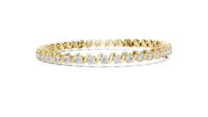 UNIQUE LAB GROWN CUT DIAMOND RHODIUM PLATED LUXURY CERTIFIED TENNIS BRACELET <b>SET</b> 18KT YELLOW GOLD DAILY OFFICE WEAR WEDDING - Product Image 4
