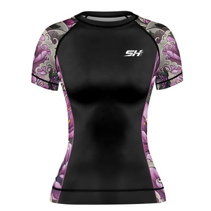 Camiseta de compresión para mujer, traje de baño de alto rendimiento, top para surf, entrenamiento físico, material duradero, ajuste cómodo - Product Image 1