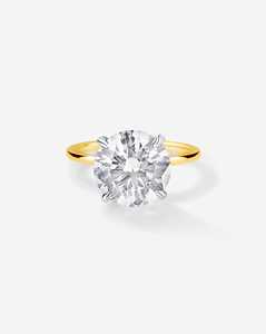 Bague de mariage personnalisée en or 10k 14k 18k avec diamant de laboratoire rond de 3 carats, sertie à griffes, style halo, vente en gros directe du fabricant, CVD - Product Image 1