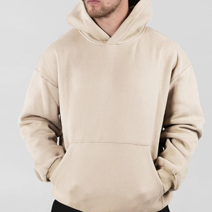 Sweat à capuche en molleton 100 % coton pour homme, manches longues, poche, respirant, séchage rapide, teinture unie, impression personnalisée pour l'hiver - Product Image 2