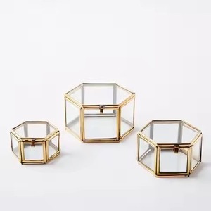 Minimalist Metal & Glass Jewelry Box Modern <b>Storage</b> Case for Rings Earrings Necklace Bracelet Home <b>Dressing</b> <b>Table</b> - Product Image 5