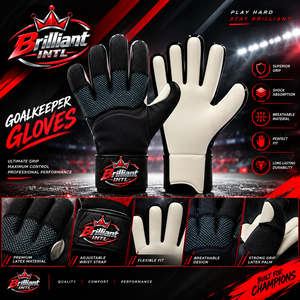 Guantes de Portero de Fútbol Profesionales Híbridos de Látex Unisex, Transpirables, con Correa de Muñeca Ajustable para Partidos Deportivos - Product Image 1