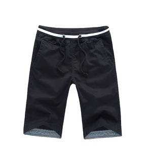 2025 été mode hommes taille haute Bermuda Shorts décontracté coton Joggers cordon fermeture genou longueur solide plage Shorts - Product Image 5