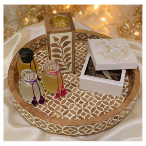 Royal Look Mother of Pearl and Resin Bakhoor Incense <b>Burner</b> Tray Box Set Aromatherapy Diffuser Reasonable Rate Mubkhar Medkhan - Product Image 2