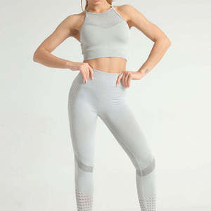 Conjunto de Yoga de 2 Piezas para Mujer, Tallas Grandes, Precio Económico, Cómodo, Diseño Sólido, Transpirable, Cintura Elástica - Product Image 5