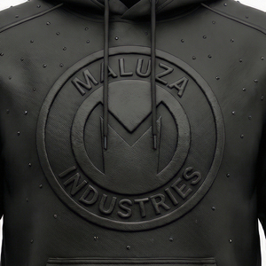 Hoodie Premium Streetwear ONYX MALUZA Industries avec logo empilé enduit, mode urbaine, 100% coton, hiver - Product Image 5