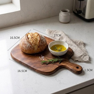 เขียงเสิร์ฟวอลนัท, เขียงชีสและขนมปังสไตล์เรสติก, ด้ามจับไม้ธรรมชาติ - Product Image 2