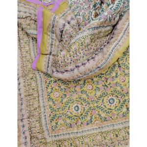 Couette double réversible en coton 100% imprimée à la main au motif floral, style vintage, écologique, pour la maison - Product Image 1