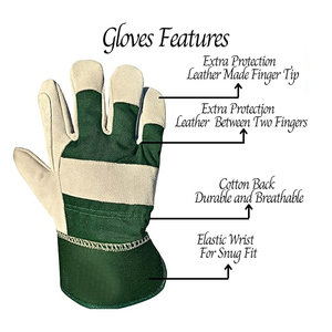 Guantes de Jardinería de Cuero Vacuno de Buena Calidad, Fabricación Profesional, Resistentes al Calor, Guantes de Trabajo para Carpintero - Product Image 2