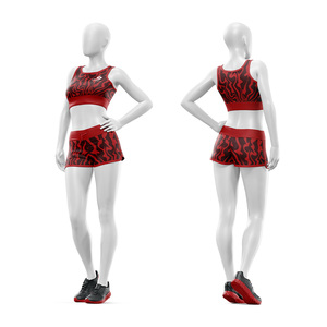 Ensemble de yoga 2 pièces pour femme : Crop top et short taille haute à col rond, imprimé camouflage, respirant, en Spandex et Polyester, pour la gym - Product Image 1