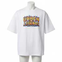 T-shirt personnalisé imprimé DTF, T-shirt unisexe style streetwear, blanc, manches courtes, faible MOQ, fabricant