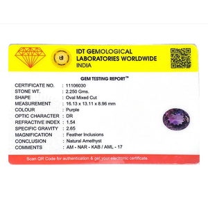 Loose Oval Cut Amethyst Gemstone 11.25 Carat for Fine Jewelry - Product Image 4