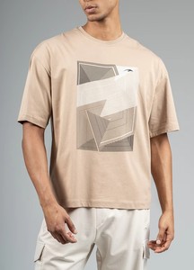 Men's Oversized <b>Black</b> <b>T</b>-<b>Shirt</b> With Geometric Pattern Digital Print Short Sleeve O-Neck Casual Jersey Cotton Top - Product Image 5