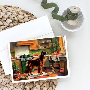 Irish Setter Christmas Cookies Cartes de voeux Pack de 8 cartes de note vierges A7 fantaisistes avec enveloppes Taille 5x7 - Product Image 2