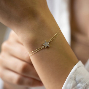 Pulsera de Oro Amarillo con Diamantes Cultivados en Laboratorio en Forma de Estrella - Product Image 5