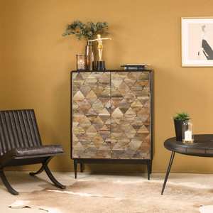 Aparador alto Vandana Radiant Merino en metal y madera de mango - Product Image 1