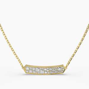 สร้อยคอจี้เพชรรูปมาร์คีส์สีทองสำหรับ14KT - Product Image 3