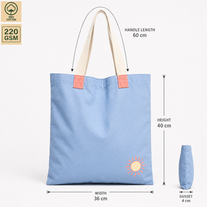 Bolsa de Compras Reutilizable de Lona de Algodón Teñido de 220 GSM con Impresión Personalizada, 36x40x4 cm, Fabricante al por Mayor OEM ODM - Product Image 2