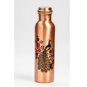 Botella de Agua Metálica con Diseño Floral y Tapa de Cobre, Portátil para Viajes - Product Image 3