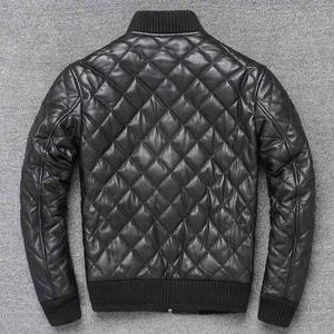 Distressed Brown Lambskin <b>Leather</b> Trucker <b>Jacket</b> For Men - Men <b>Genuine</b> Vintage Motorcycle Biker Style Western <b>Jackets</b> - Product Image 4