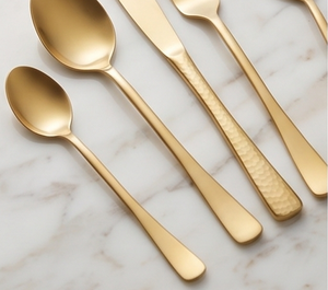 Stainless Steel Set Of 5 Flatware Ideal For Kitchenware Tabletop Home Party Cafe Use Silver Color Plated Cutlery <b>Plain</b> Handle - Product Image 3