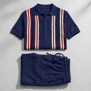 2026 Wholesale Summer Men's Casual Shorts <b>Set</b> Plain Color Solid 100% Cotton Jersey Quick Dry Knitted Customized Logo <b>Twin</b> <b>Set</b> - Product Image 3