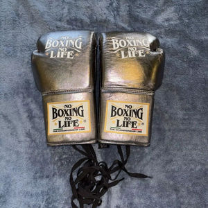 No Boxing No Life Gants de boxe Sanda professionnels pour la compétition et l'entraînement, personnalisables, en cuir véritable, à lacets - Product Image 1