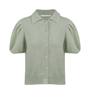 Nouvelle Blouse Tricotée Unie pour Femme Printemps-Été avec Manches Bouffantes Décontractée Ample à Manches Courtes Respirante