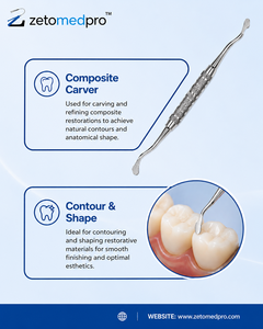 เครื่องมือแกะสลักและปรับรูปทรงวัสดุคอมโพสิตสำหรับงานทันตกรรม ยี่ห้อ Dental Frahm Carver ผลิตจากสแตนเลส OEM Zetomed Pro - Product Image 5