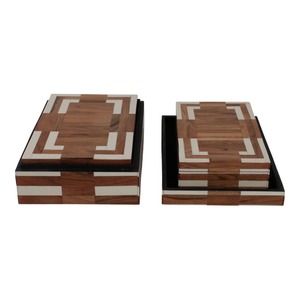 Handcrafted Wooden Inlay <b>Box</b> Set Of 3 Storage <b>Box</b> Perfect For Storing Photos Letters And Cherished <b>Memories</b> From India - Product Image 3
