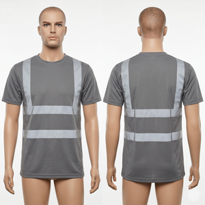 Mens Work T Shirt 180 GSM Polyester Interlock Maroon Reflective Panel Safety Tee Custom Sublimation Print Logo - Product Image 6