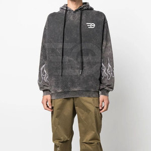 Sweat-shirts à capuche délavés pour hommes – Tendance streetwear décontractée et élégante, pull-over doux à manches longues, vêtement léger - Product Image 5
