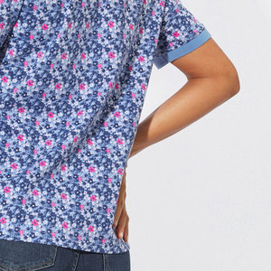 Camiseta Polo Floral para Mujer, Sublimada, Manga Corta, para Golf, Tenis, Casual, Deportiva, de Secado Rápido, Elástica, OEM - Product Image 6