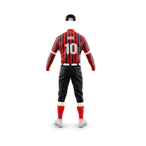 ชุดยูนิฟอร์มเบสบอลสีดำแบบยูนิเซ็กซ์ เสื้อแขนสั้นติดกระดุม กางเกงขายาว ระบายเหงื่อได้ดี ผลิตด้วยเทคนิคการพิมพ์แบบซับลิเมชั่น ผ้าโพลีเอสเตอร์ 100% - Product Image 6
