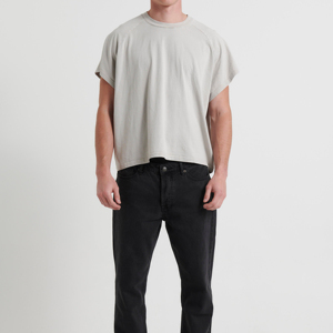T-shirt en coton surdimensionné pour homme, manches raglan, couleur unie, col rond, jersey tricoté décontracté, épaules tombantes, streetwear, effet délavé - Product Image 1