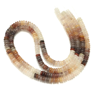 Perles plates en agate du Botswana naturelle, lisses, de couleur gris perle pêche, 15 pouces, pour la création de bijoux. - Product Image 3