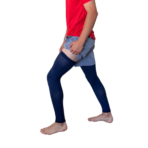 Mangas de compresión para piernas de béisbol unisex azul marino de alta calidad, transpirables, de mezcla de elastano, para soporte de hinchazón, para todas las estaciones. - Product Image 3