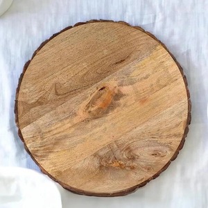 Rustic Wooden Serving <b>Platter</b> with Natural Edge Reusable <b>Disposable</b> Tableware for Table Decor - Product Image 4