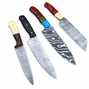Burraq Custom Handmade Damascus Steel Drop Point Knife with Handle Leather Sheath Camping & Outdoor Sports 9-inch 0.5mm Thick - Product Image 2