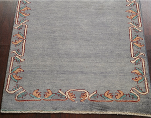 พรมถักมือ KNOT RUGS แบบซักได้ ขนนุ่ม ไม่ลื่น เป็นมิตรกับสิ่งแวดล้อม สีพื้น สี่เหลี่ยมผืนผ้า สีฟ้าอ่อน ทำจากขนสัตว์ สำหรับห้องนั่งเล่นและบ้าน - Product Image 5