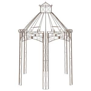 Grand pavillon de jardin en fer forgé brun antique - Product Image 3