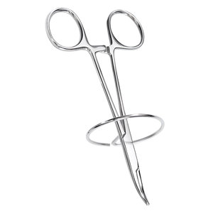Holding Clamp Curved 130 mm with Slightly Toothed Jaws and <b>Spacer</b> Ring for Preventing Crown Damage Dental Instrument - Product Image 2