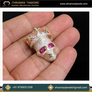 Pendentif Couronne Crâne Plaqué Or Personnalisé pour Enfants, Breloque Hip Hop Tendance, Bijou Raffiné, Collier Statement, Cadeau de Bal - Product Image 5