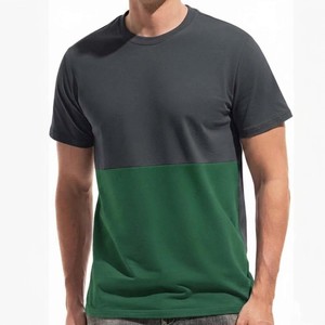 T-shirt à manches courtes pour homme, col rond, coloris vert et noir, coupe classique, tricoté, décontracté, pour le streetwear et le confort au quotidien - Product Image 5